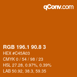 Color code: RGB 196.1 90.8 3 | qconv.com