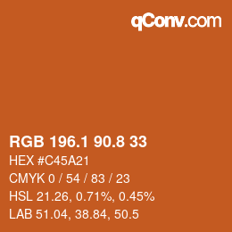 Color code: RGB 196.1 90.8 33 | qconv.com