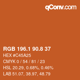 Color code: RGB 196.1 90.8 37 | qconv.com