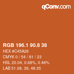 Color code: RGB 196.1 90.8 38 | qconv.com