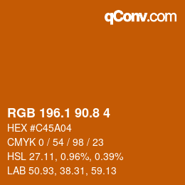 Color code: RGB 196.1 90.8 4 | qconv.com