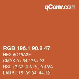Color code: RGB 196.1 90.8 47 | qconv.com