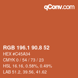 Color code: RGB 196.1 90.8 52 | qconv.com