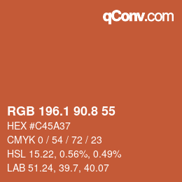 Color code: RGB 196.1 90.8 55 | qconv.com