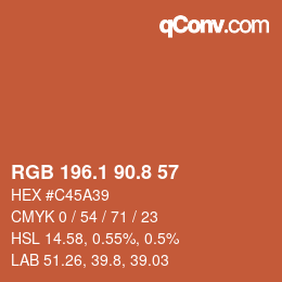 Color code: RGB 196.1 90.8 57 | qconv.com