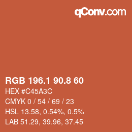 Color code: RGB 196.1 90.8 60 | qconv.com