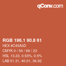Color code: RGB 196.1 90.8 61 | qconv.com