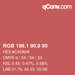Color code: RGB 196.1 90.8 90 | qconv.com