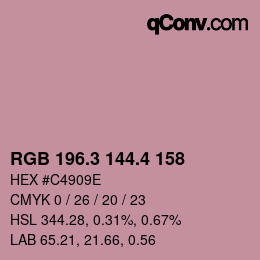 カラーコード: RGB 196.3 144.4 158 | qconv.com