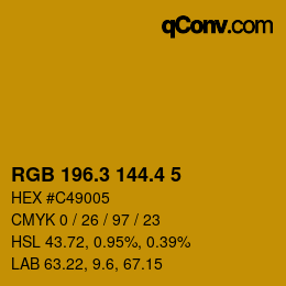 カラーコード: RGB 196.3 144.4 5 | qconv.com