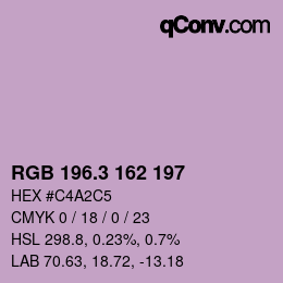 カラーコード: RGB 196.3 162 197 | qconv.com