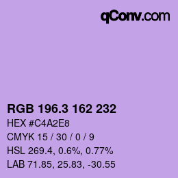 カラーコード: RGB 196.3 162 232 | qconv.com