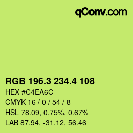 カラーコード: RGB 196.3 234.4 108 | qconv.com