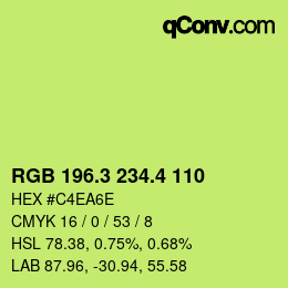 カラーコード: RGB 196.3 234.4 110 | qconv.com
