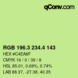 カラーコード: RGB 196.3 234.4 143 | qconv.com