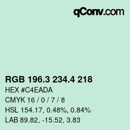 カラーコード: RGB 196.3 234.4 218 | qconv.com