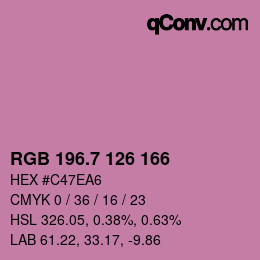 カラーコード: RGB 196.7 126 166 | qconv.com