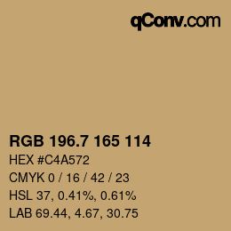 カラーコード: RGB 196.7 165 114 | qconv.com
