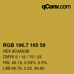 カラーコード: RGB 196.7 165 59 | qconv.com