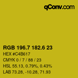 カラーコード: RGB 196.7 182.6 23 | qconv.com