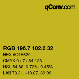 カラーコード: RGB 196.7 182.6 32 | qconv.com