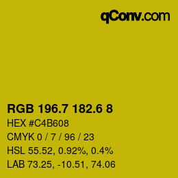 カラーコード: RGB 196.7 182.6 8 | qconv.com