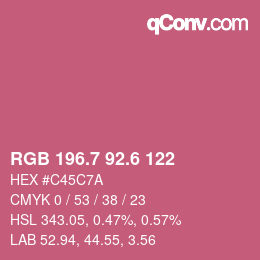 カラーコード: RGB 196.7 92.6 122 | qconv.com