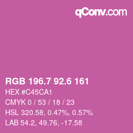 カラーコード: RGB 196.7 92.6 161 | qconv.com