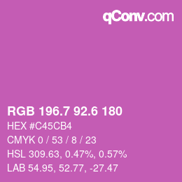 カラーコード: RGB 196.7 92.6 180 | qconv.com