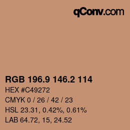 Color code: RGB 196.9 146.2 114 | qconv.com