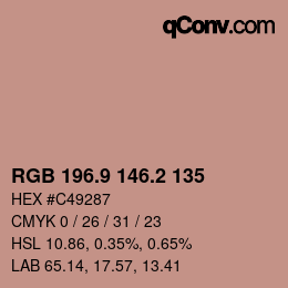 Color code: RGB 196.9 146.2 135 | qconv.com