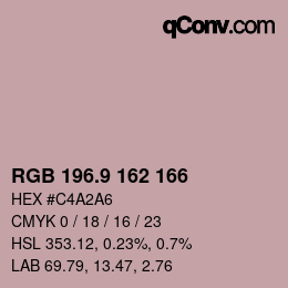 Color code: RGB 196.9 162 166 | qconv.com