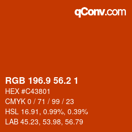 カラーコード: RGB 196.9 56.2 1 | qconv.com