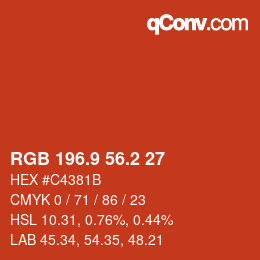 Color code: RGB 196.9 56.2 27 | qconv.com