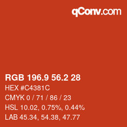 Color code: RGB 196.9 56.2 28 | qconv.com