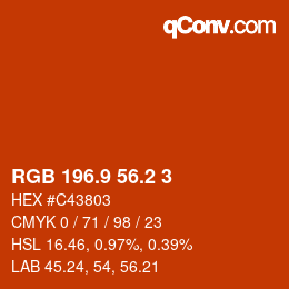 Color code: RGB 196.9 56.2 3 | qconv.com
