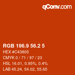 Color code: RGB 196.9 56.2 5 | qconv.com