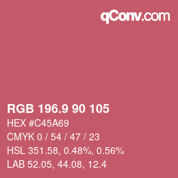 カラーコード: RGB 196.9 90 105 | qconv.com