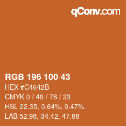 Color code: RGB 196 100 43 | qconv.com