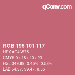 Código de color: RGB 196 101 117 | qconv.com