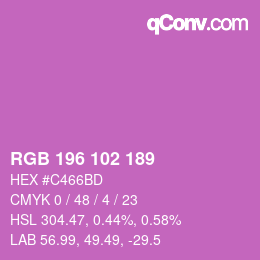 カラーコード: RGB 196 102 189 | qconv.com