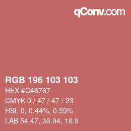 Color code: RGB 196 103 103 | qconv.com