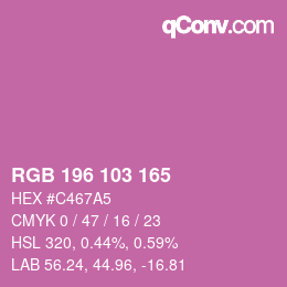 Color code: RGB 196 103 165 | qconv.com