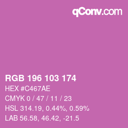 Color code: RGB 196 103 174 | qconv.com