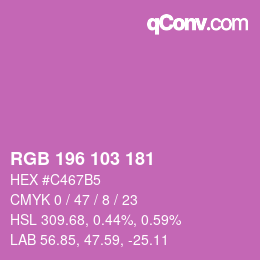 Color code: RGB 196 103 181 | qconv.com
