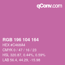 Farbcode: RGB 196 104 164 | qconv.com