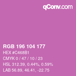 Código de color: RGB 196 104 177 | qconv.com