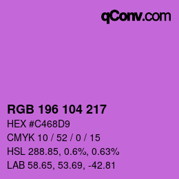 Color code: RGB 196 104 217 | qconv.com