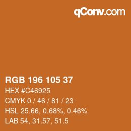 Color code: RGB 196 105 37 | qconv.com
