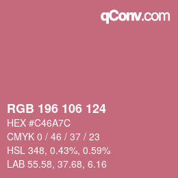 Color code: RGB 196 106 124 | qconv.com